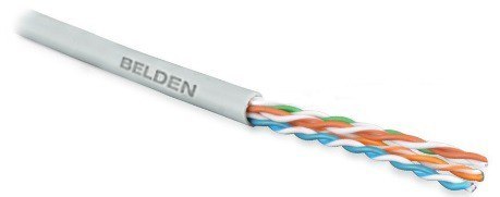 Kabel teleinformatyczny, instalacyjny, U/UTP kat.5e 4x2xAWG24/1, drut, miedziany, PVC, 305m, szary Kabel teleinformatyczny, instalacyjny, U/UTP kat.5e 4x2xAWG24/1, drut, miedziany, PVC, 305m, szary
