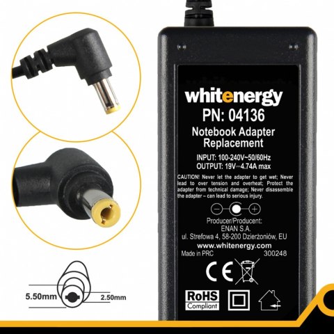 Zasilacz 19V | 4.74A 90W wtyk 5.5*2.5mm (04136)