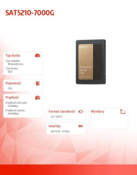 Dysk SSD SAT5210-7000G 7TB 2.5 cala 6Gb/s 7mm 5Y Dysk SSD SAT5210-7000G 7TB 2.5 cala 6Gb/s 7mm 5Y