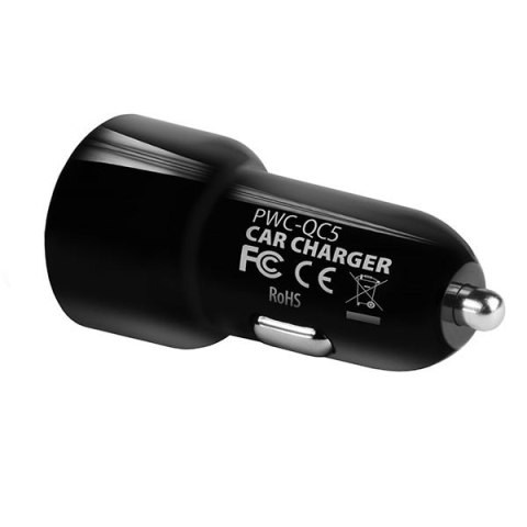 PWC-QC5 Ładowarka samochodowa QUICK SMART 31.5W, 2x port QC3.0/AFC/FCP + 5V-2.6A PWC-QC5 Ładowarka samochodowa QUICK SMART 31.5W, 2x port QC3.0/AFC/FCP + 5V-2.6A