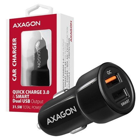 PWC-QC5 Ładowarka samochodowa QUICK SMART 31.5W, 2x port QC3.0/AFC/FCP + 5V-2.6A PWC-QC5 Ładowarka samochodowa QUICK SMART 31.5W, 2x port QC3.0/AFC/FCP + 5V-2.6A