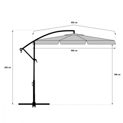 Parasol ogrodowy 350x250 cm GB377BG Jasno-zielony Parasol ogrodowy 350x250 cm GB377BG Jasno-zielony