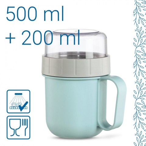 Pojemnik dwukomorowy Hama na żywność 500 ml TO GO Pojemnik dwukomorowy Hama na żywność 500 ml TO GO