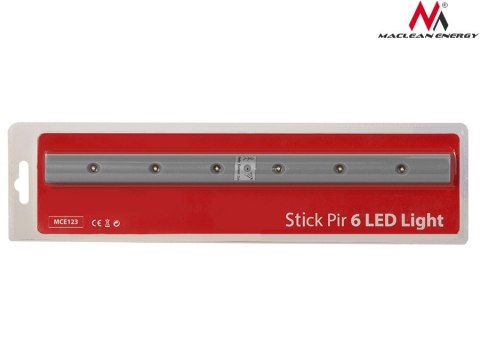 Lampka kuchenna podszafkowa z czujnikiem ruchu 6LED podłużna MCE123 5xAAA Lampka kuchenna podszafkowa z czujnikiem ruchu 6LED podłużna MCE123 5xAAA