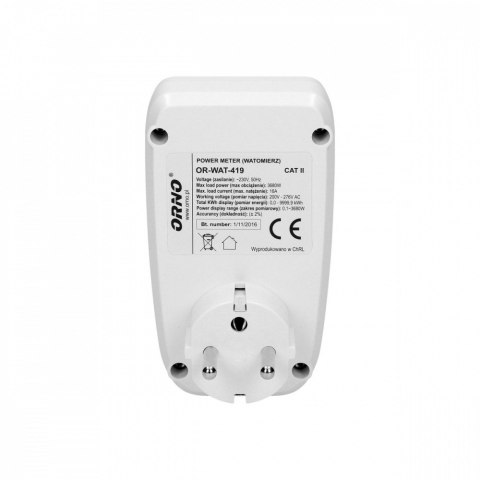 OR-WAT-419 Watomierz z wyświetlaczem LCD OR-WAT-419 Watomierz z wyświetlaczem LCD