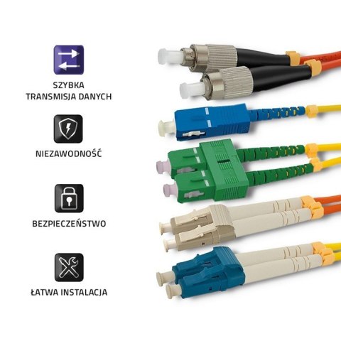 Patchcord światłowodowy LC/UPC-LC/UPC | MM | 50/125 | OM3 | 3m Patchcord światłowodowy LC/UPC-LC/UPC | MM | 50/125 | OM3 | 3m