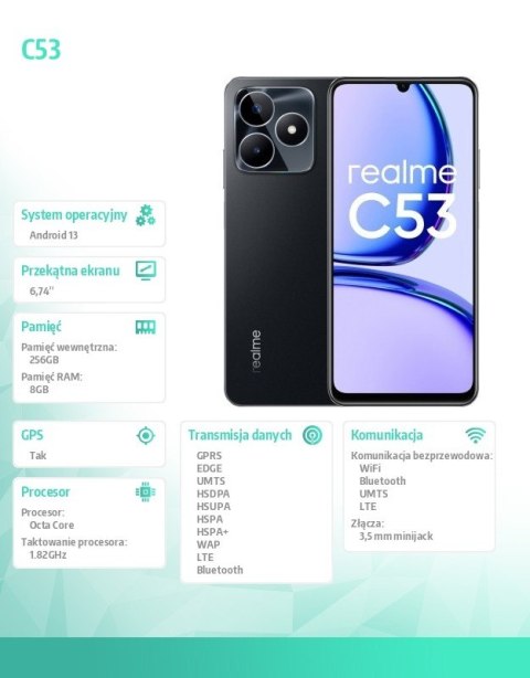 Smartfon C53 256GB 8GB RMX3760 czarny (mighty black) Smartfon C53 256GB 8GB RMX3760 czarny (mighty black)