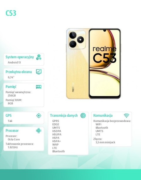 Smartfon C53 256GB 8GB RMX3760 złoty (champion gold) Smartfon C53 256GB 8GB RMX3760 złoty (champion gold)