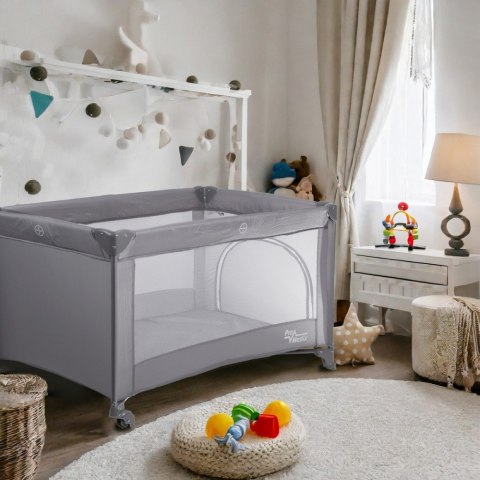 Łóżzeczko turystyczne 125x65x74 cm kołka PR-803G Szare Łóżzeczko turystyczne 125x65x74 cm kołka PR-803G Szare
