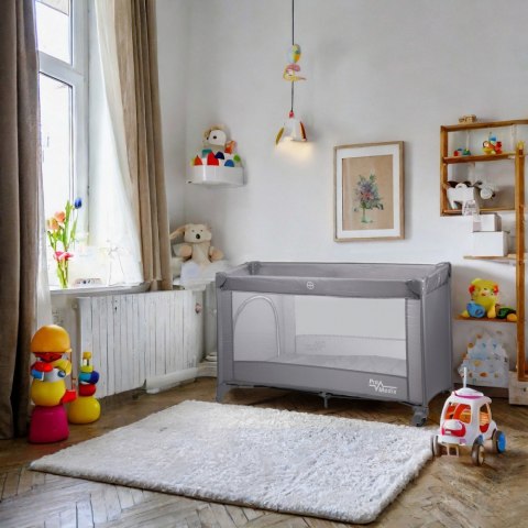 Łóżzeczko turystyczne 125x65x74 cm kołka PR-803G Szare Łóżzeczko turystyczne 125x65x74 cm kołka PR-803G Szare