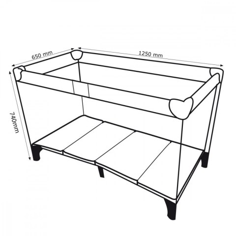 Łóżzeczko turystyczne 125x65x74 cm kołka PR-803G Szare Łóżzeczko turystyczne 125x65x74 cm kołka PR-803G Szare