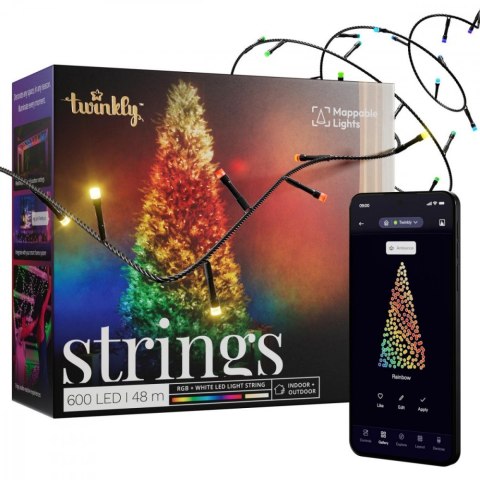 Inteligentne lampki choinkowe Strings 600 RGBW LED, łańcuch, przezroczysty przewód, 48 m, IP44 Inteligentne lampki choinkowe Strings 600 RGBW LED, łańcuch, przezroczysty przewód, 48 m, IP44