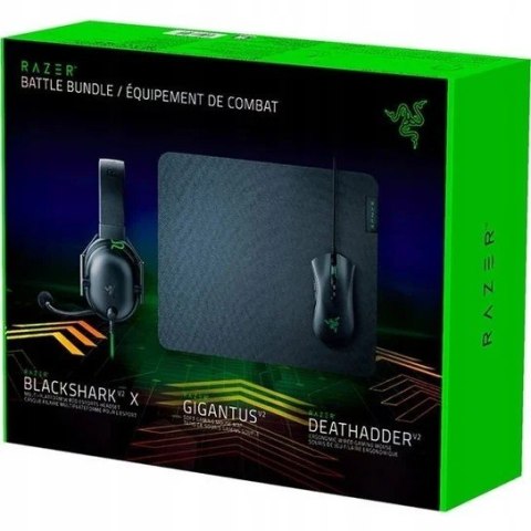 Zestaw Gamingowy Battle Bundle (Mysz DeathAdder V2 + Słuchawki Blackshark V2 X + Podkładka pod mysz Gigantus V2 M) Zestaw Gamingowy Battle Bundle (Mysz DeathAdder V2 + Słuchawki Blackshark V2 X + Podkładka pod mysz Gigantus V2 M)