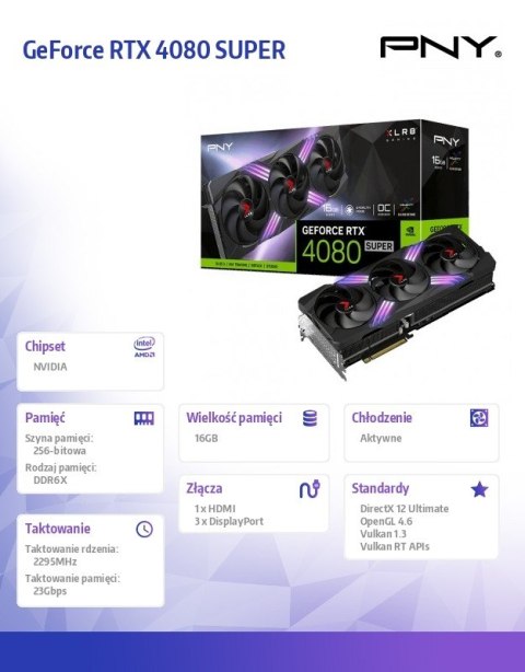 Karta graficzna GeForce RTX 4080 SUPER 16GB XLR8 EPIC-X RGB Karta graficzna GeForce RTX 4080 SUPER 16GB XLR8 EPIC-X RGB