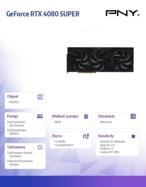 Karta graficzna GeForce RTX 4080 SUPER 16GB VERTO OC Karta graficzna GeForce RTX 4080 SUPER 16GB VERTO OC