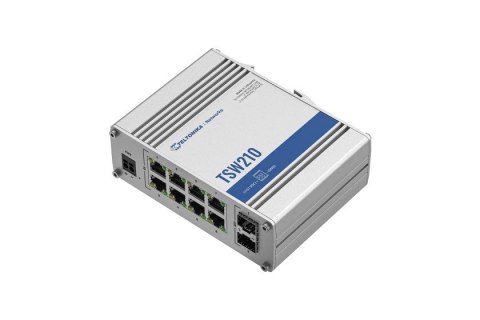 Przełącznik niezarządzalny TSW210 Switch 2xSFP 8xGbE DIN RAIL Back Panel Przełącznik niezarządzalny TSW210 Switch 2xSFP 8xGbE DIN RAIL Back Panel