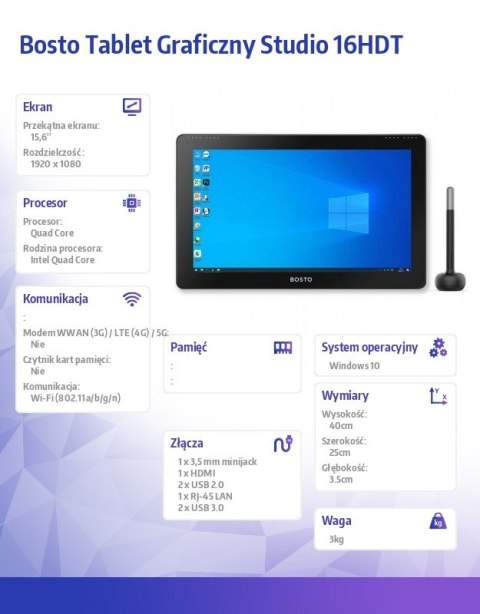 Tablet graficzny All in One Studio 16HDT Dotykowy Tablet graficzny All in One Studio 16HDT Dotykowy