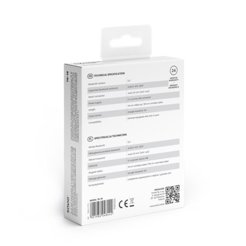 Adapter transmiter AUX z bluetooth 5.3, funkcja zestawu głośnomówiącego, TR-16 Adapter transmiter AUX z bluetooth 5.3, funkcja zestawu głośnomówiącego, TR-16