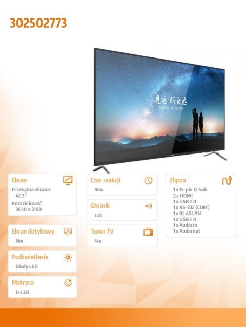 Monitor 42.5 cala DS-D5043UC Monitor 42.5 cala DS-D5043UC