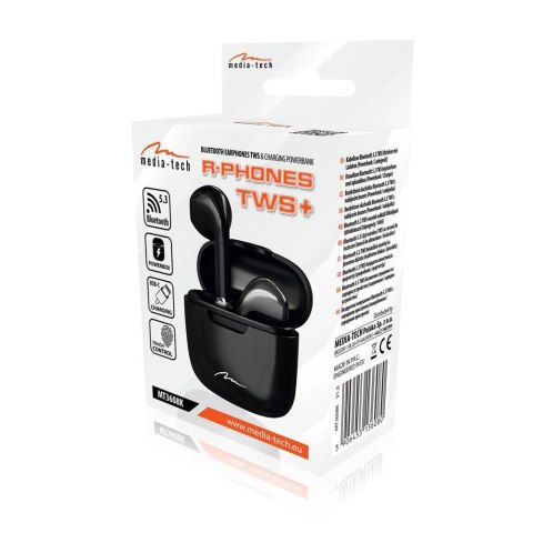 Słuchawki douszne Bluetooth R-PHONES TWS MT3608K (czarne) Słuchawki douszne Bluetooth R-PHONES TWS MT3608K (czarne)