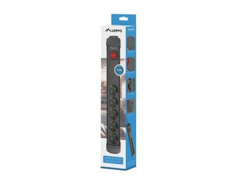 Listwa zasilająca 5.0m 5x230 SC SP1-05F-0500-BK