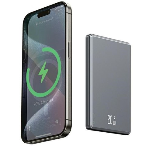 PowerBank indukcyjny 5000mAh MagSafe Fast Charging 20W Fiolet PowerBank indukcyjny 5000mAh MagSafe Fast Charging 20W Fiolet