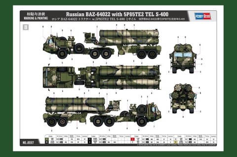 Model plastikowy BAZ-64022 z 5P85TE2 TEL S-400 Model plastikowy BAZ-64022 z 5P85TE2 TEL S-400