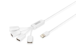HUB/Koncentrator 4-portowy "Spider" USB 2.0 SuperSpeed, pasywny, Biały