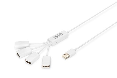 HUB/Koncentrator 4-portowy "Spider" USB 2.0 SuperSpeed, pasywny, Biały