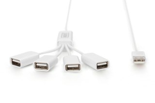 HUB/Koncentrator 4-portowy "Spider" USB 2.0 SuperSpeed, pasywny, Biały
