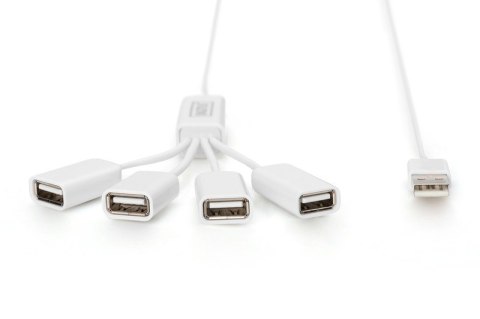 HUB/Koncentrator 4-portowy "Spider" USB 2.0 SuperSpeed, pasywny, Biały
