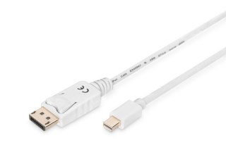 Kabel połączeniowy Displayport 1080p 60Hz FHD Typ miniDP/DP M/M 3m Biały