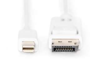 Kabel połączeniowy Displayport 1080p 60Hz FHD Typ miniDP/DP M/M 3m Biały