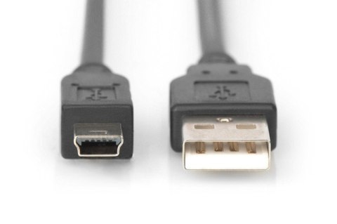 Kabel połączeniowy USB 2.0 HighSpeed "Canon" Typ USB A/miniUSB B (5pin) M/M 1,8m Czarny