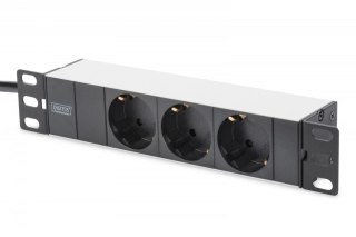 Listwa zasilająca PDU 10 cali RACK 3xSchuko, 2m 1xSchuko, 16A, Aluminiowa