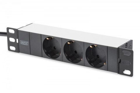 Listwa zasilająca PDU 10 cali RACK 3xSchuko, 2m 1xSchuko, 16A, Aluminiowa Listwa zasilająca PDU 10 cali RACK 3xSchuko, 2m 1xSchuko, 16A, Aluminiowa