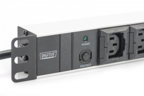 Listwa zasilająca PDU 19 cali RACK 10xC13, 2m 1xC14, 10A aluminiowa