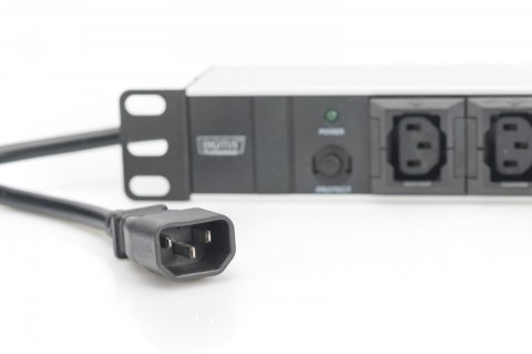 Listwa zasilająca PDU 19 cali RACK 10xC13, 2m 1xC14, 10A aluminiowa