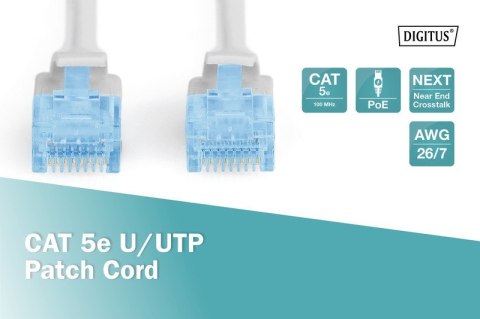 Patch cord kat.5e UTP CU AWG 26/7 0,25m Szary Patch cord kat.5e UTP CU AWG 26/7 0,25m Szary