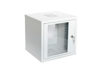 Szafa krosowa wisząca niedzielona 10 cali 6U 300x315x306 mm, drzwi szklane, kolor szary