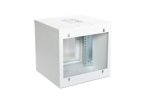 Szafa krosowa wisząca niedzielona 10 cali 6U 300x315x306 mm, drzwi szklane, kolor szary