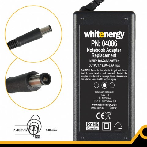 Zasilacz 04086 19.5V | 6.7A 130W wtyk 7.4*5.0mm + pin Dell Zasilacz 04086 19.5V | 6.7A 130W wtyk 7.4*5.0mm + pin Dell