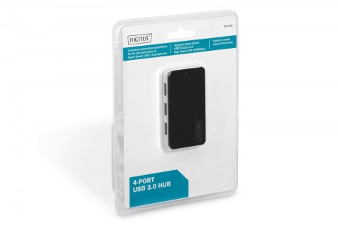 Hub USB 3.0 4-portowy SuperSpeed 5Gbps, czarny