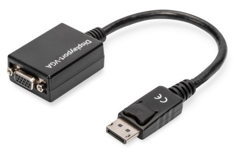 Kabel adapter Displayport z zatrzaskiem 1080p 60Hz FHD Typ DP/DSUB15 M/Ż 0,15m Czarny Kabel adapter Displayport z zatrzaskiem 1080p 60Hz FHD Typ DP/DSUB15 M/Ż 0,15m Czarny