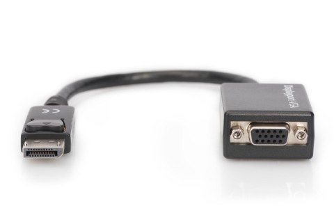 Kabel adapter Displayport z zatrzaskiem 1080p 60Hz FHD Typ DP/DSUB15 M/Ż 0,15m Czarny Kabel adapter Displayport z zatrzaskiem 1080p 60Hz FHD Typ DP/DSUB15 M/Ż 0,15m Czarny
