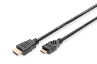 Kabel połączeniowy HDMI HighSpeed 1080p 60Hz FHD Typ HDMI A/HDMI C M/M 2m Czarny