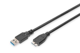 Kabel połączeniowy USB 3.1 Gen.1 SuperSpeed 5Gbps Typ USB A/microUSB B M/M 1m Czarny