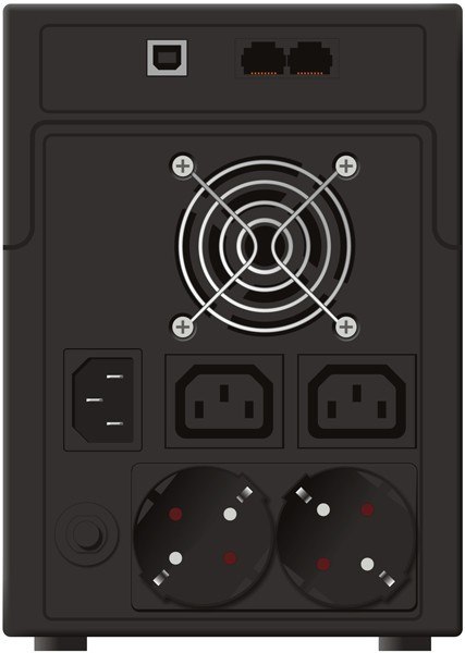 UPS LINE-INTERACTIVE 1200VA 2X SCHUKO + 2X IEC OUT, RJ11/RJ45 IN/OUT, USB