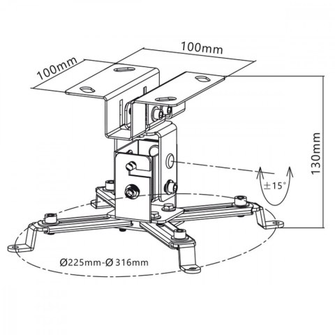 Uchwyt do projektora MC-582 sufitowy 12cm 20kg