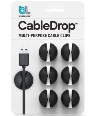 CableDrop uchwyty na kabel 6 szt. czarne